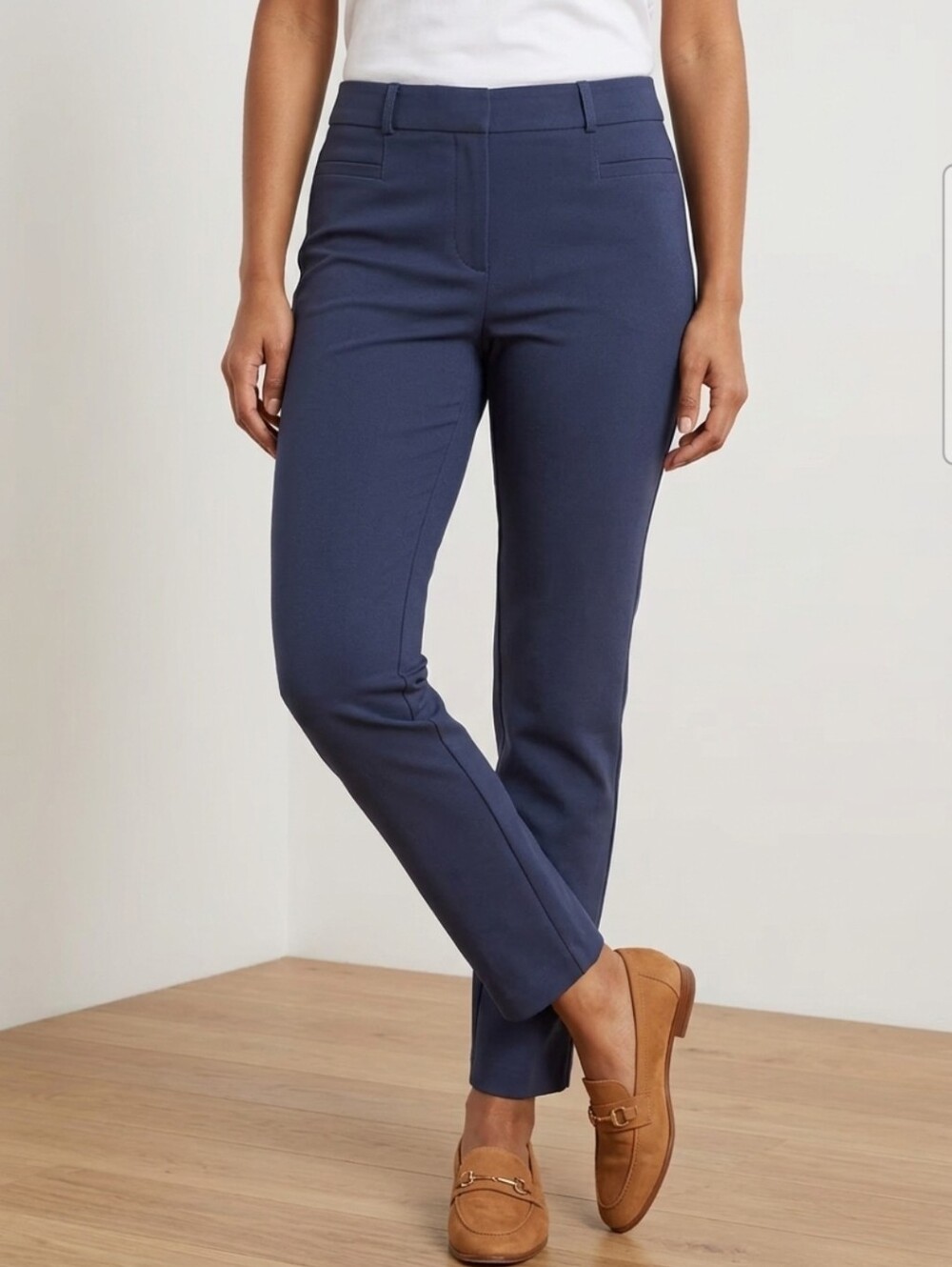 Banana Republic Sloan Slim Ankle Pants 6 32 Moonshadow Blue Stretch Work Trouser